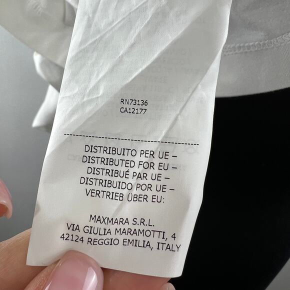 MAXMARA WEEKEND White Cotton Sleeveless V-Neckline Pullover Blouse Top Size S - Picture 9 of 9